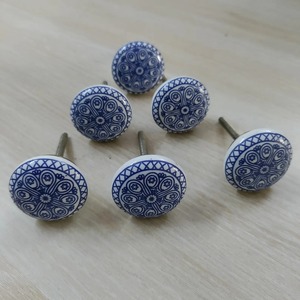<b>ceramic</b> cabinet <b>knobs</b> in <b>Ceramic</b> Cabinet <b>Knob</b> Round Blue Floral Design Handcrafted Traditional Kitchen Door Handle <b>ceramic</b> <b>knobs</b> - Product Image 2