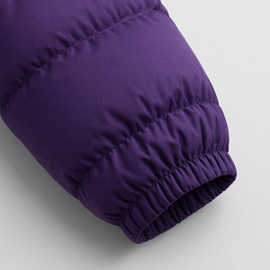 Chaqueta Acolchada de Piel de Oveja Morada, Abrigo de Invierno Cálido con Cuello Alto y Logotipo Frontal, Ropa Exterior para Hombre y Mujer - Product Image 5