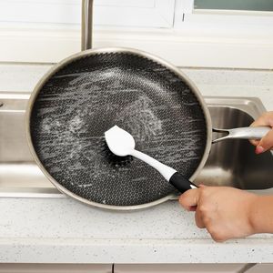 Set di 2 Spazzole per Piatti con Manico e Raschietto Integrato per Lavello, Pentole e Padelle - Spazzole per Pulizia Facile - Product Image 2