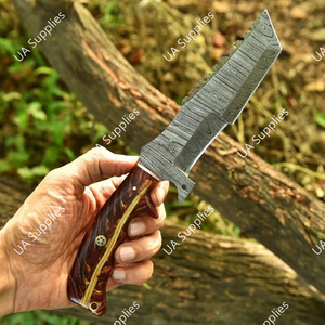 มีดล่าสัตว์อเนกประสงค์แบบดรอปพอยต์ ด้ามพลาสติก ใบมีดเหล็กดามัสกัสตีขึ้นรูปด้วยมือ แบบฟูลแทงค์ ผลิตตามสั่ง (OEM) สำหรับงาน DIY - Product Image 2