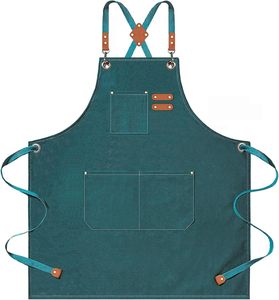 Aprons For Women Men With <b>Large</b> Pockets, Waterproof Cotton Chef Aprons For Cooking Server Grilling <b>Bbq</b> Kitchen - Product Image 5