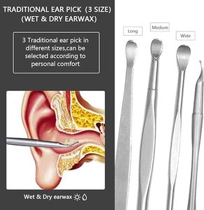 Kit de Extracción de Cera de Oídos Seguro con Limpiador en Espiral de Silicona Suave y Herramientas de Acero Inoxidable para un Cuidado de la Higiene del Oído Delicado y Eficaz - Product Image 2