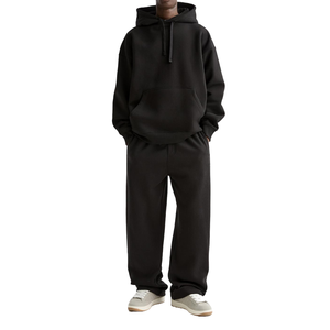 Men's Hooded Heavyweight Casual Acid Wash Solid <b>Tracksuit</b> Two Piece Set Customized Logo Pullover Sweatpants & Sweatshirt - Product Image 6