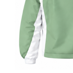 เสื้อแจ็คเก็ตมีฮู้ดสีเขียวเซจขาว แบบซิปเต็มตัว  เสื้อกันลมแบบสปอร์ตสั่งทำพิเศษ น้ำหนักเบา เหมาะสำหรับการฝึกซ้อมกีฬา ชุดทีม เสื้อแจ็คเก็ตสำหรับกิจกรรมกลางแจ้ง - Product Image 5