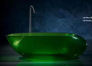 Baignoire de massage autoportante transparente moderne avec drain, en résine durable et écologique, pour bain à remous intérieur en appartement, 40 jets - Product Image 2