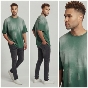 Camiseta Oversize para Hombre, Efecto Desgastado, Algodón Premium de Alto Gramaje, Estilo Vintage Lavado, Cuello Redondo, Manga Corta, Streetwear - Product Image 5