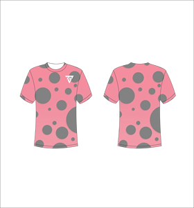 T-shirt à manches courtes pour homme, motif à pois roses, coupe classique, col rond, polyester à séchage rapide, vêtements décontractés - Product Image 1