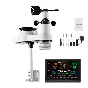 Stazione Meteo Wireless 5-in-1 con Display VA da 7,5 Pollici, Alimentazione Solare, Sensori Interni ed Esterni, Pluviometro, Termometri Domestici - Product Image 1