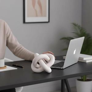 Estante de madera decorativo Link Gold con cadena tallada, decoración para mesa de centro, nudo de madera, decoración estilo rústico - Product Image 5