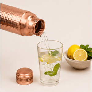 Botella de Agua de Cobre Puro, Diseño Martillado Artesanal, a Prueba de Fugas, Botella Ayurvédica para la Salud, para Gimnasio, Yoga y Oficina - Product Image 2