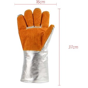 Gants de soudage en cuir de chèvre robustes, résistants au feu, avec renforts sur la paume, gants de soudeur, gants de sécurité pour le travail industriel - Product Image 3