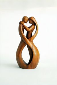 Escultura Moderna de Madera Sólida con Forma Femenina, Figura Irregular Grabada, Color Marrón, Pieza de Arte Decorativa Independiente para Hogar o Estudio - Product Image 5