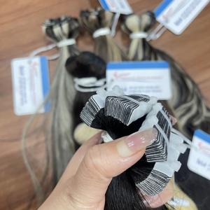 Extensions de cheveux de haute qualité, 100% cheveux humains, couleur naturelle, trame en kératine, cheveux vierges non traités, meilleur fournisseur au Vietnam. - Product Image 1