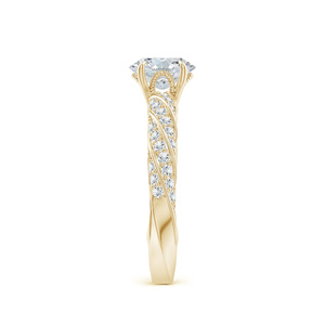 Anillo de Compromiso y Boda de Lujo con Diamante Cultivado en Laboratorio, Corte Oval, Certificado IGI, Banda Trenzada, Oro 10K 14K 18K, Plata 925 935 - Product Image 2