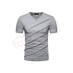 New Fashion Breathable Cotton Polyester <b>Men</b> Plus-Sized T-<b>Shirt</b> Custom V-Neck Solid-Color <b>Short</b>-<b>Sleeved</b> T <b>Shirt</b> - Product Image 3