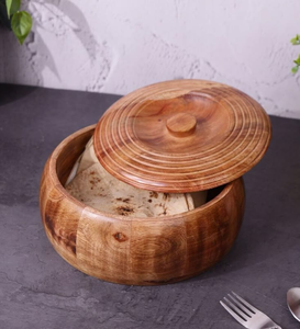 Boîte à chapati en bois au design classique pour la cuisine, écologique, pour servir des plats chauds et des roti - Product Image 2