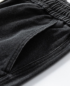 Shorts en jean dégradé pour homme, taille élastique, coupe droite, décontractés, avec poches, pour l'été - Product Image 2