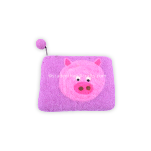 Pig Face Felt <b>Purse</b> <b>Cute</b> Design Wallet - Product Image 1