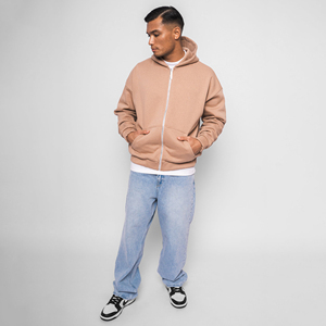 Vente Flash : Sweat à Capuche Homme Personnalisé avec Logo, Grande Taille, Fermeture Éclair Discrète, Respirant, Extensible, avec Poche en Polaire et Fermeture Éclair, en Coton - Product Image 2