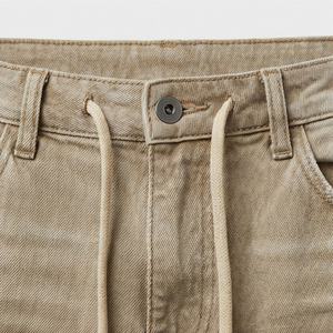 กางเกงยีนส์ขาสั้นทรงตรงแบบระบายอากาศได้ดี ปี 2025 สำหรับผู้ชาย ผ้าฝ้าย OEM รับผลิตตามแบบ ปักลาย ซักแล้ว น้ำหนักเบา สไตล์ลำลอง ทันสมัย - Product Image 4