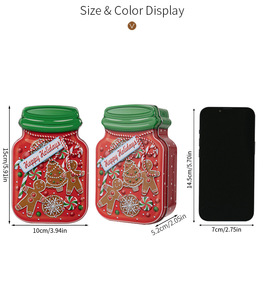 Boîte à biscuits de Noël XH avec couvercle, boîte-cadeau vide pour bonbons, emballage de fête - Product Image 3