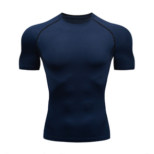 Nouveau T-shirt de course pour homme avec logo frontal, séchage rapide, anti-UV, respirant, manches courtes, fitness, entraînement, gym, vêtements décontractés - Product Image 1