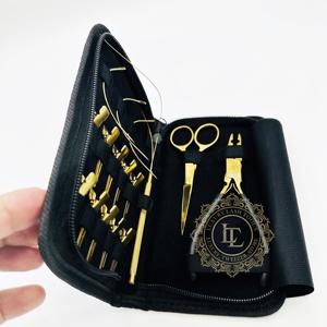 Best Price Offer Hair Extension <b>Tools</b> Kit Loop Scissor Plier <b>Clips</b> & C Type Needles Sustainable Stainless Steel <b>Tool</b> Custom Logo - Product Image 4