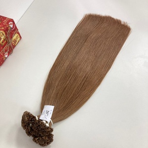 Venta al por mayor 20-Inch Vietnamita Prebond Extensiones de cabello humano recto Remy Grado Rubio # 3Q Onda natural Vtip Calidad Cabello - Product Image 3