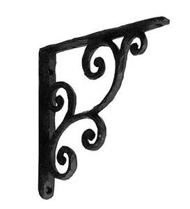 Large Iron <b>Shelf</b> Bracket For <b>Wide</b> Wall Shelving Supporting Heavy Items With Stable Metal Construction - Product Image 5
