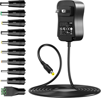 Alimentation 24V 2A, chargeur secteur DC 24V, adaptateur AC/DC pour bandes LED, jouets à roulettes, pistolets de massage avec 10 prises DC