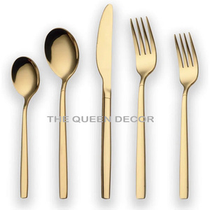 Hot Selling Stainless Steel Metal Unique Shape Shinny Polished Cutlery Sets Of 7 Piece Safe Dinner Ware Kitchen Accent - Product Image 5