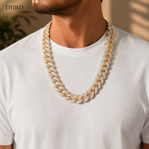 Luxury <b>Iced</b> <b>Out</b> Cuban Link <b>Chain</b> Necklace for Men 14K Gold Plated Moissanite Hip Hop <b>Chain</b> Custom Diamond Cuban Necklace - Product Image 1
