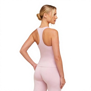 Camiseta sin mangas de cuello redondo para mujer, de color sólido, estilo minimalista, transpirable, de punto, con spandex y poliéster. - Product Image 2