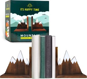 Rustic Metal <b>Bookends</b> with Mid Century Modern Scenic Hand-Painted Design Rectangle Shape | Aqudus Saleem - Product Image 1