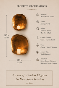 Luxury European Venetian Baroque <b>Wall</b> <b>Sconce</b> Premium Decorative <b>Wall</b> <b>Light</b> with Elaborate Ornamental Mirrorwork, Elegant Brass - Product Image 2