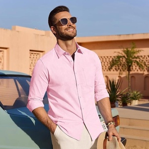 Camisas de Lino y Algodón para Hombre, Personalizadas por el Fabricante, Manga Larga, Casuales, con Botones, para Verano, Playa, Bodas, Venta al Por Mayor - Product Image 3