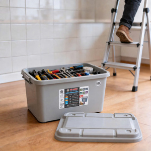 55L BPA Free Plastic Storage <b>Bin</b> Lid Handles Durable Stackable Pantry Kitchen Container Household Storage Organizer Box - Product Image 2
