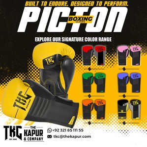 Gants de boxe professionnels Picton imperméables pour l'extérieur, protection des jointures, ajustement signature, rembourrage amélioré pour l'entraînement - Product Image 1