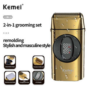 <span class=keywords><strong>KEMEI</strong></span> KM-t397 7000RPM 1400mAh Tondeuse à barbe 2-en-1 avec tête remplaçable, kit de toilettage <span class=keywords><strong>mini</strong></span> portable pour hommes, rasoir électrique IPX7 - Product Image 1