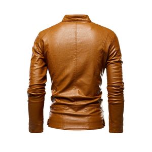 Veste en cuir véritable pour homme, imperméable, décontractée, avec logo sur le devant, pour l'hiver - Product Image 3