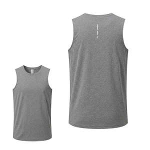 WHOLESALE Custom Men <b>grey</b> Athletic Tank <b>Top</b> Eco-Friendly lightweight Sports Breathable Running Workout Fitness knitted Gym <b>Vest</b> - Product Image 1