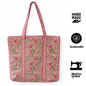 Bolso Tote de Lujo Floral Hecho a Mano, Ligero, Ecológico, con Cremallera, para Playa, Verano, Compras, Fin de Semana, Elegante y Acolchado a Máquina - Product Image 3
