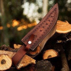 Cuchillo de Caza Estilo Bowie Premium con Hoja Dentada, OEM Disponible, Cuchillo de Supervivencia para Exteriores con Guarda de Latón, Suministro al por Mayor - Product Image 4