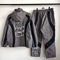 Ensemble de survêtement en nylon respirant haut de gamme personnalisé, nouvelle collection, vêtements de sport d'hiver, veste à capuche, jogging, ensemble coupe-vent zippé