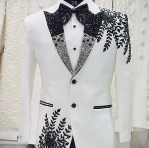 Custom White Boys Tuxedo Suit with Black Floral Embroidery Formal Wedding Party Suit for Kids <b>Ring</b> Bearer Prom Outfit - Product Image 2
