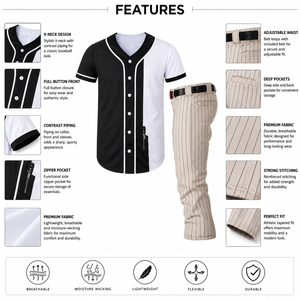 Ensembles d'uniformes de baseball légers, respirants et anti-humidité à col ras du cou, 100 % polyester, haute qualité, logo personnalisé - Product Image 5