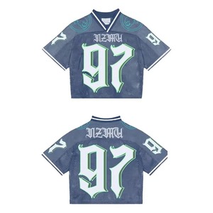 Groothandel op maat gemaakte logo bedrukte sublimatie hoogwaardige snel drogende korte polyester/nylon Rohzen sport V-hals 300g Amerikaans - Product Image 3