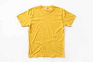 Camiseta de Verano para Mujer, Talla Grande, Cuello Redondo, Manga Corta, Color Sólido, Algodón Amarillo, con Logotipo Estampado en la Parte Delantera, de Alta Calidad - Product Image 2
