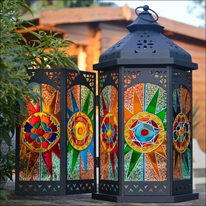 Black Rectangular Iron <b>Moroccan</b> <b>Lantern</b> With Cut Work Design For Home Decoration - Product Image 5