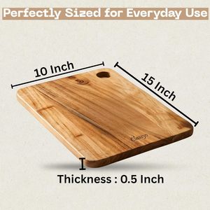 Rectangle <b>Wooden</b> Chopping Board With Knife Anti-Slip Kitchen Cutting Block 1.5cm Thick Single <b>Piece</b> Package - Product Image 3